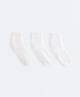 3 Pairs of Cotton Blend Quarter Sports Socks