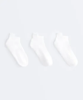 3 Pairs of Cotton Blend Sports Sneaker Socks with Heel Tab