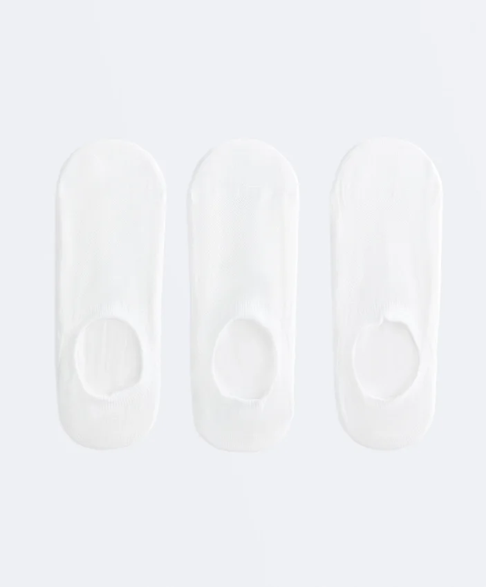 3 Pairs of High-Cut Invisible Polyamide Blend Sports Trainer Socks 3 Pairs of High-Cut Invisible Polyamide Blend Sports Trainer Socks