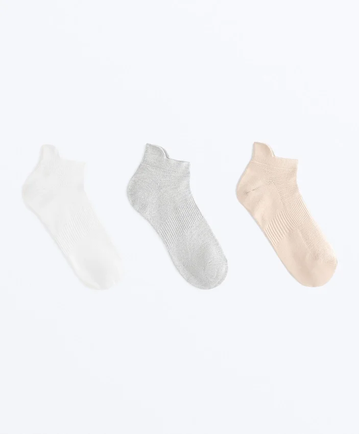 3 Pairs of Polyamide Blend Sneaker Socks with Heel Tab 3 Pairs of Polyamide Blend Sneaker Socks with Heel Tab