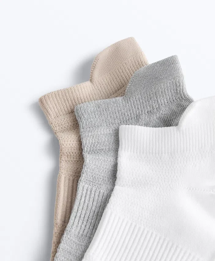 3 Pairs of Polyamide Blend Sneaker Socks with Heel Tab 3 Pairs of Polyamide Blend Sneaker Socks with Heel Tab