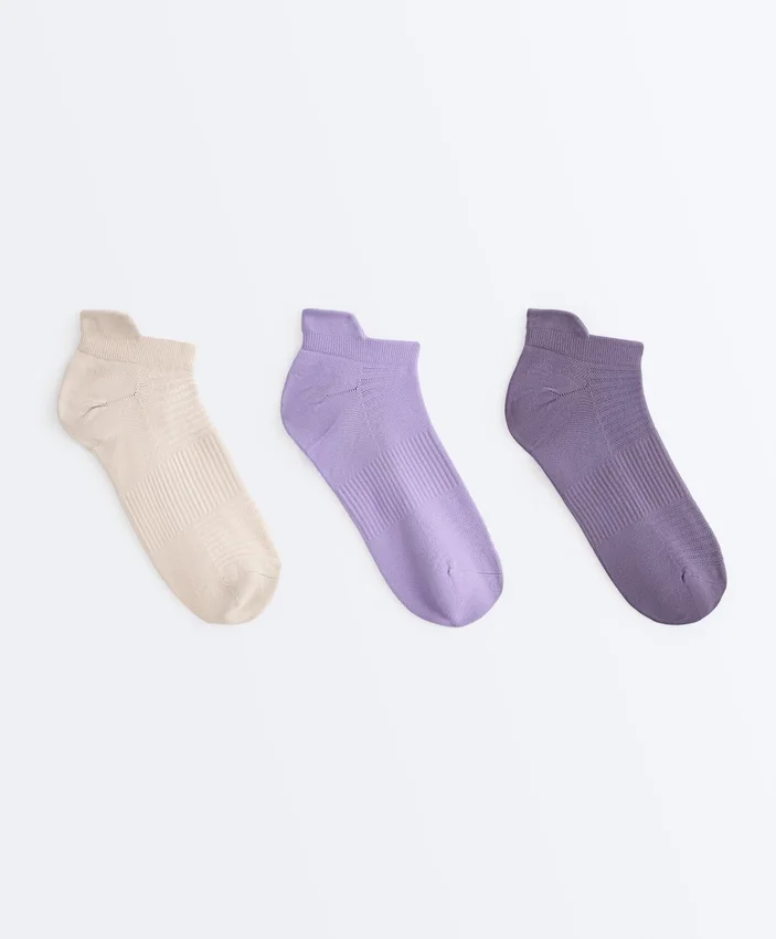 3 Pairs of Polyamide Blend Sports Sneaker Socks with Heel Tab 3 Pairs of Polyamide Blend Sports Sneaker Socks with Heel Tab