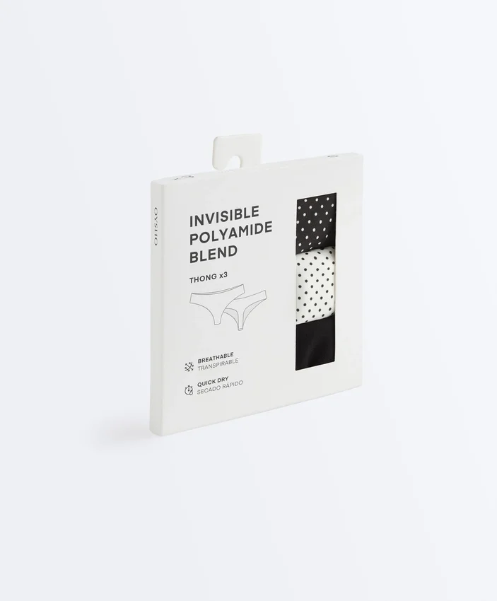 3 Polyamide Blend Invisible Thongs 3 Polyamide Blend Invisible Thongs