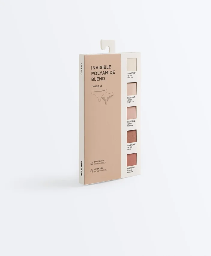 5 Invisible Polyamide Blend Pantone™ Thongs 5 Invisible Polyamide Blend Pantone™ Thongs