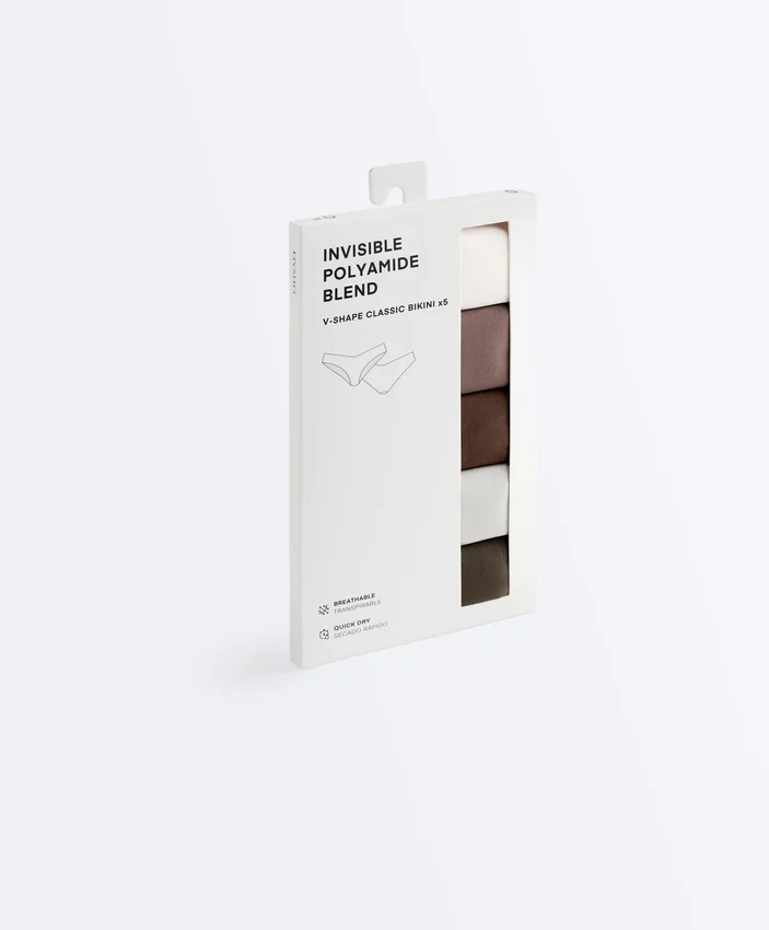5 Invisible Polyamide Blend V-Cut Classic Briefs 5 Invisible Polyamide Blend V-Cut Classic Briefs