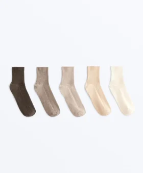 5 Pairs of Quarter Socks with Cotton