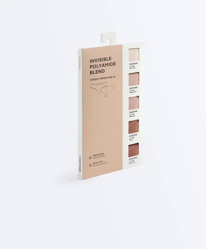 5 Pantone™ Invisible Polyamide Blend Brazilian Briefs 5 Pantone™ Invisible Polyamide Blend Brazilian Briefs