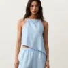 Asymmetric 100% Linen Sleeveless Top Asymmetric 100% Linen Sleeveless Top