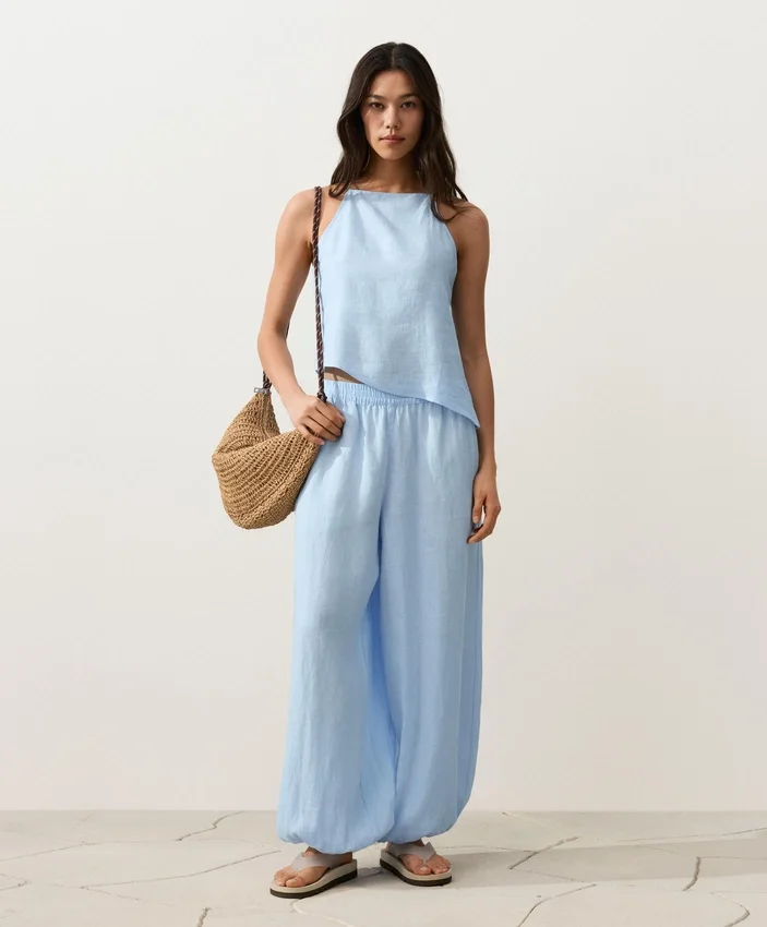 Asymmetric 100% Linen Sleeveless Top Asymmetric 100% Linen Sleeveless Top