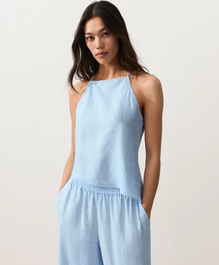 Asymmetric 100% Linen Sleeveless Top Asymmetric 100% Linen Sleeveless Top