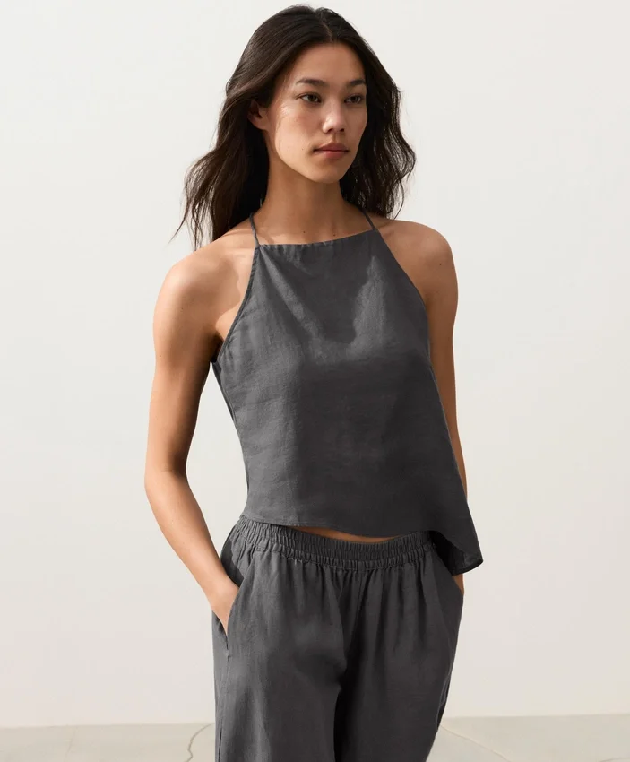 Asymmetric 100% Linen Sleeveless Top Asymmetric 100% Linen Sleeveless Top