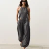 Asymmetric 100% Linen Sleeveless Top Asymmetric 100% Linen Sleeveless Top