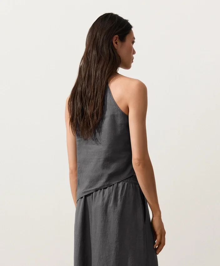 Asymmetric 100% Linen Sleeveless Top Asymmetric 100% Linen Sleeveless Top