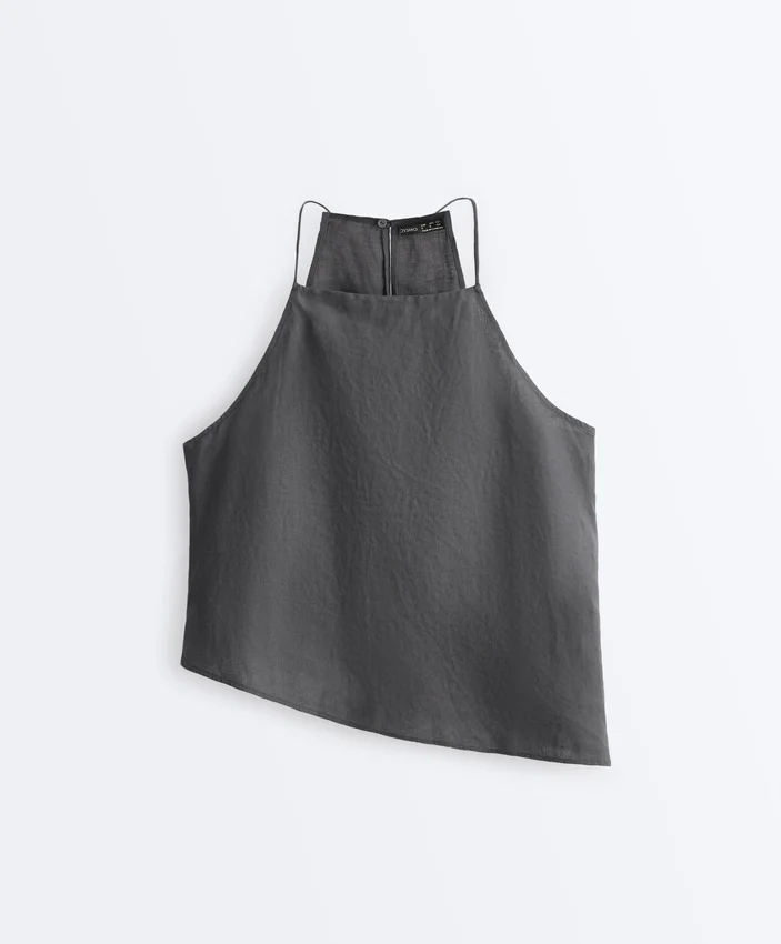 Asymmetric 100% Linen Sleeveless Top Asymmetric 100% Linen Sleeveless Top