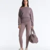 Asymmetric Neck Sweatshirt with Adjustable Waist and Soft-Touch Modal Asymmetric Neck Sweatshirt with Adjustable Waist and Soft-Touch Modal