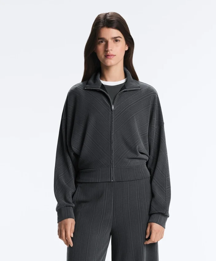 Asymmetric Stripe Jacket with Modal Asymmetric Stripe Jacket with Modal