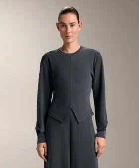 Asymmetric Stripe Sweatshirt with Modal