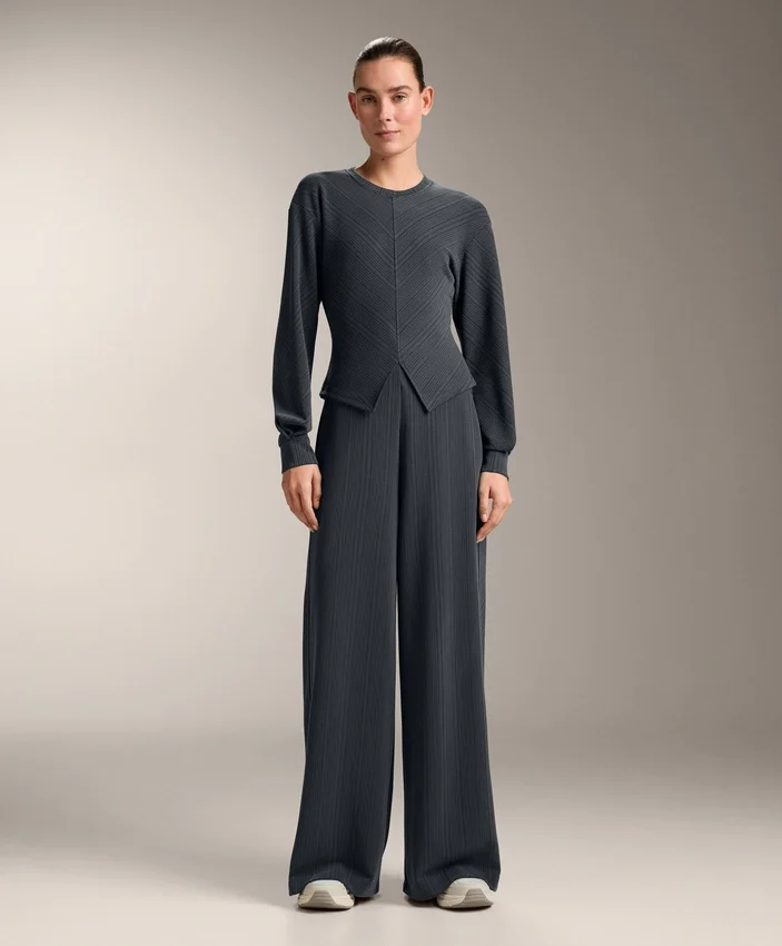Asymmetric Stripe Sweatshirt with Modal Asymmetric Stripe Sweatshirt with Modal