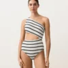 Asymmetric Striped Crochet Trikini Asymmetric Striped Crochet Trikini