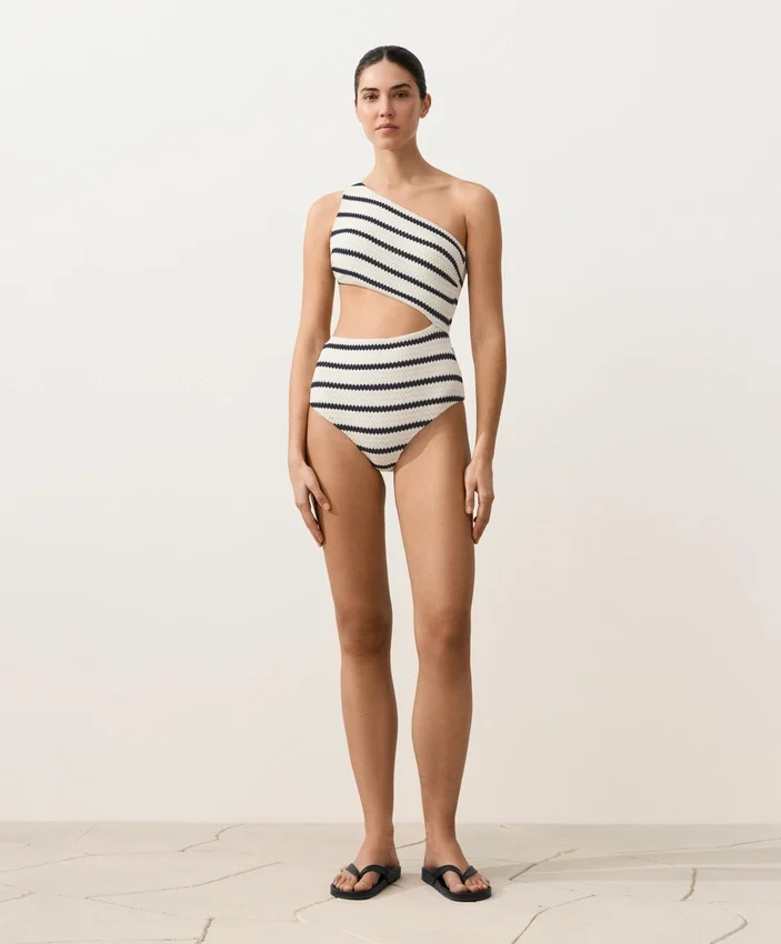Asymmetric Striped Crochet Trikini Asymmetric Striped Crochet Trikini