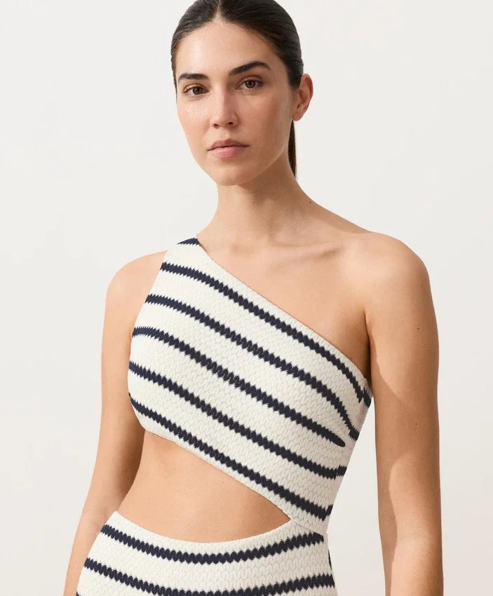 Asymmetric Striped Crochet Trikini Asymmetric Striped Crochet Trikini