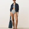 Asymmetric Striped Crochet Trikini Asymmetric Striped Crochet Trikini