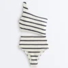 Asymmetric Striped Crochet Trikini Asymmetric Striped Crochet Trikini