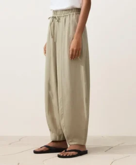 Balloon Trousers Lyocell Blend and 24% Linen with Seams