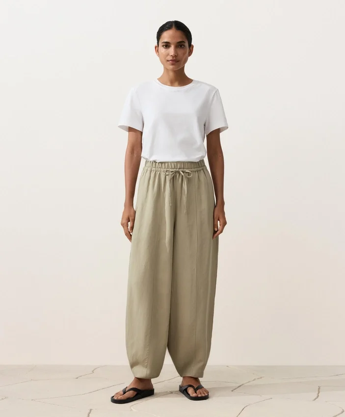 Balloon Trousers Lyocell Blend and 24% Linen with Seams Balloon Trousers Lyocell Blend and 24% Linen with Seams