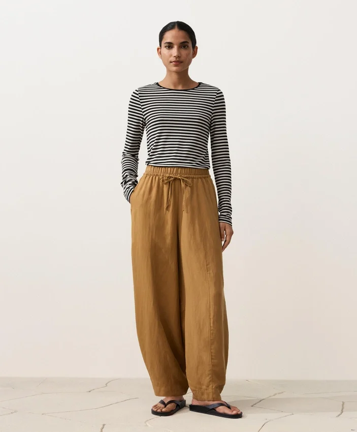 Balloon Trousers Lyocell Blend and 24% Linen with Seams Balloon Trousers Lyocell Blend and 24% Linen with Seams