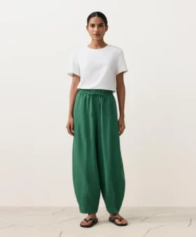 Balloon Trousers Lyocell Blend and 24% Linen with Seams
