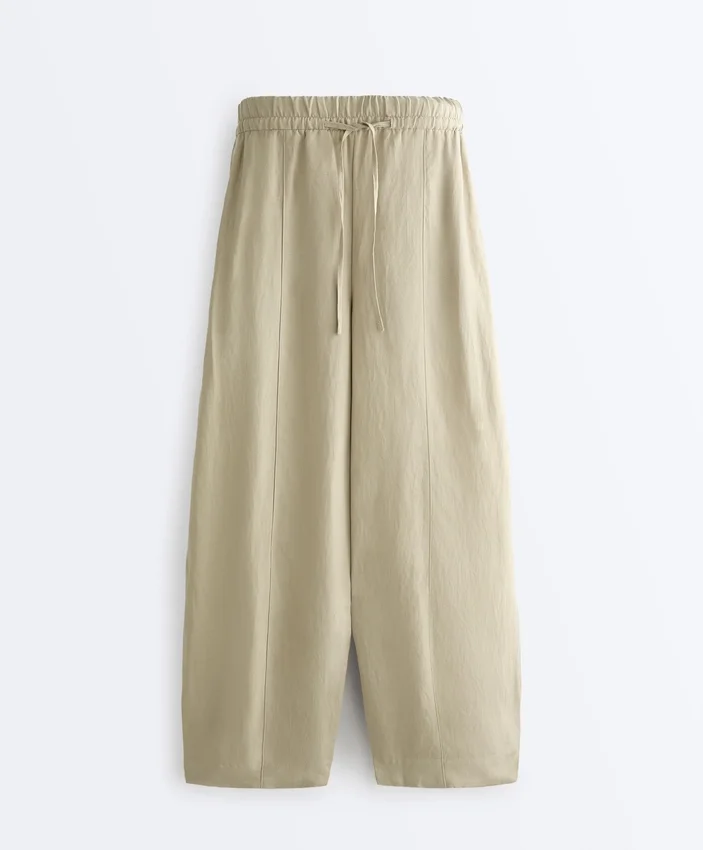 Balloon Trousers Lyocell Blend and 24% Linen with Seams Balloon Trousers Lyocell Blend and 24% Linen with Seams