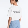 Boxy Cotton Blend T-Shirt with Slogan Boxy Cotton Blend T-Shirt with Slogan