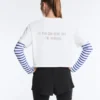 Boxy Cropped Cotton Blend Slogan T-Shirt Boxy Cropped Cotton Blend Slogan T-Shirt