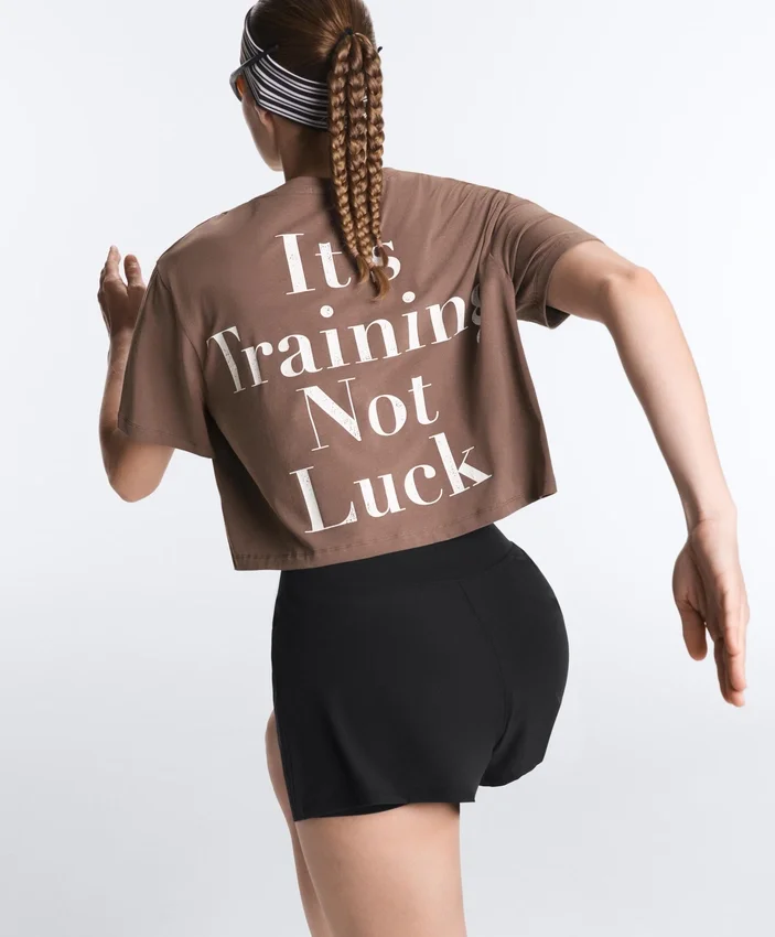 Boxy Cropped Cotton Blend Slogan T-Shirt Boxy Cropped Cotton Blend Slogan T-Shirt