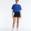 Boxy Cropped Cotton Blend Slogan T-Shirt Boxy Cropped Cotton Blend Slogan T-Shirt