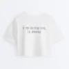 Boxy Cropped Cotton Blend Slogan T-Shirt Boxy Cropped Cotton Blend Slogan T-Shirt