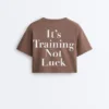 Boxy Cropped Cotton Blend Slogan T-Shirt Boxy Cropped Cotton Blend Slogan T-Shirt