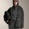 Boxy Hooded Sweatshirt with Brushed Modal Marl Boxy Hooded Sweatshirt with Brushed Modal Marl