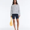 Boxy Oversize Striped Cotton Blend Long Sleeve T-Shirt Boxy Oversize Striped Cotton Blend Long Sleeve T-Shirt