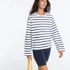 Boxy Oversize Striped Cotton Blend Long Sleeve T-Shirt Boxy Oversize Striped Cotton Blend Long Sleeve T-Shirt
