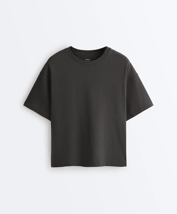 Boxy Short-Sleeve Cotton Blend T-Shirt Boxy Short-Sleeve Cotton Blend T-Shirt