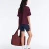 Boxy Short Sleeve Striped Cotton Blend T-Shirt Boxy Short Sleeve Striped Cotton Blend T-Shirt