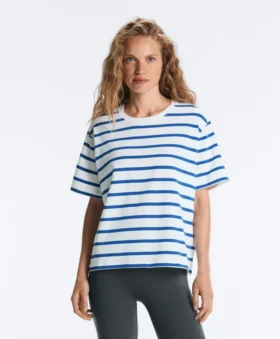 Boxy Short-Sleeved Cotton Blend T-Shirt
