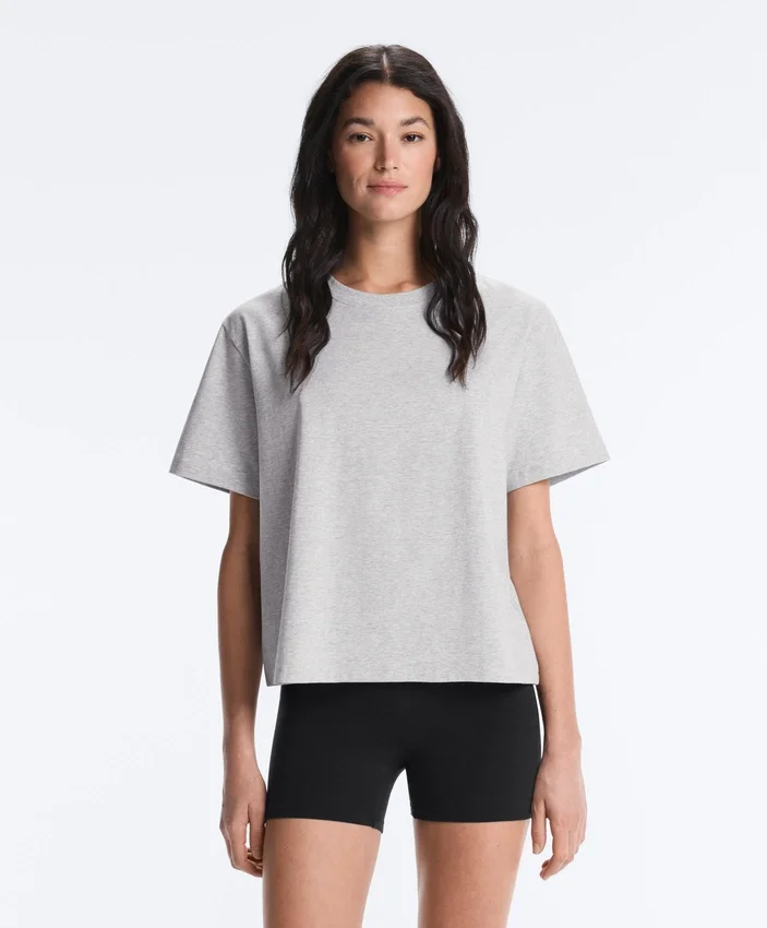 Boxy Short-Sleeved Cotton Blend T-Shirt Boxy Short-Sleeved Cotton Blend T-Shirt