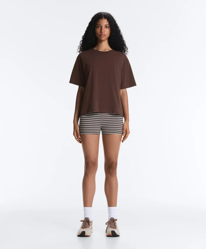 Boxy Short-Sleeved Cotton Blend T-Shirt Boxy Short-Sleeved Cotton Blend T-Shirt