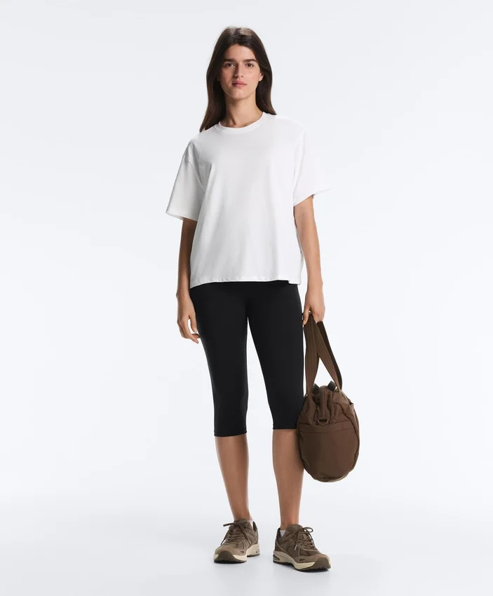 Boxy Short-Sleeved Cotton Blend T-Shirt Boxy Short-Sleeved Cotton Blend T-Shirt