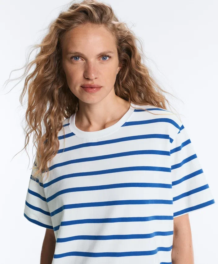 Boxy Short-Sleeved Cotton Blend T-Shirt Boxy Short-Sleeved Cotton Blend T-Shirt