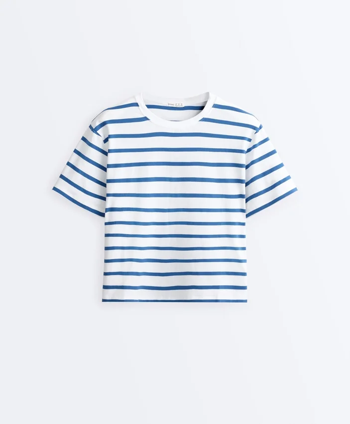 Boxy Short-Sleeved Cotton Blend T-Shirt Boxy Short-Sleeved Cotton Blend T-Shirt