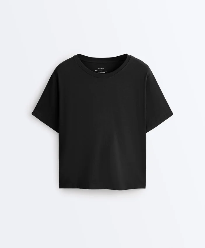 Boxy Short-Sleeved Cotton Blend T-Shirt Boxy Short-Sleeved Cotton Blend T-Shirt